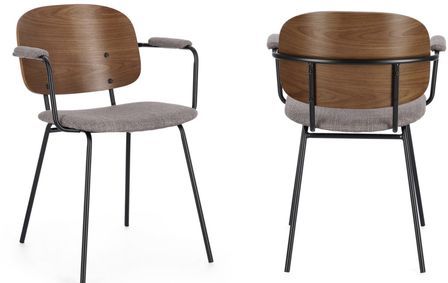 Lot de 2 chaises avec accoudoirs SERONA - Élégance et confort au style rétro