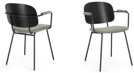 Lot de 2 chaises avec accoudoirs SERONA - Élégance et confort au style rétro
