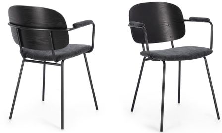Lot de 2 chaises avec accoudoirs SERONA - Élégance et confort au style rétro