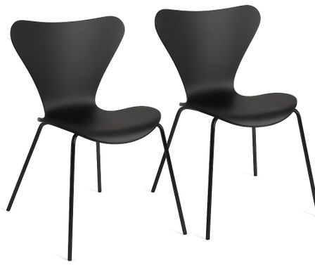 Lot de 2 chaises CELIA – Polypropylène & pieds métal