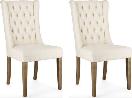 Lot de 2 chaises COLUMBIA - bois de chêne naturel et tissu