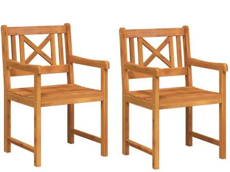 Lot de 2 chaises de jardin en bois d’acacia GARY