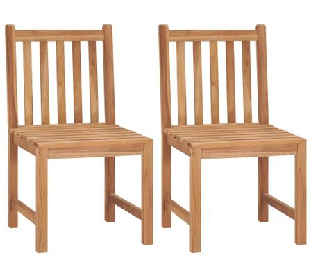 Lot de 2 chaises de jardin en bois de teck FIMA