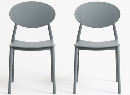Lot de 2 chaises empilables LOBA – Polypropylène – Intérieur/Extérieur