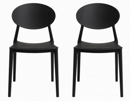 Lot de 2 chaises empilables LOBA – Polypropylène – Intérieur/Extérieur