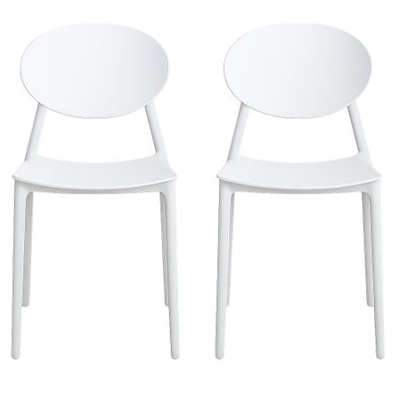 Lot de 2 chaises empilables LOBA – Polypropylène – Intérieur/Extérieur