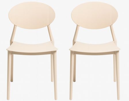 Lot de 2 chaises empilables LOBA – Polypropylène – Intérieur/Extérieur
