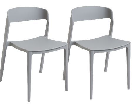 Lot de 2 chaises empilables NOZY – Polypropylène