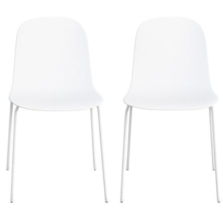 Lot de 2 chaises empilables NOZY – Polypropylène & pieds métal