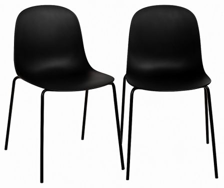 Lot de 2 chaises empilables NOZY – Polypropylène & pieds métal