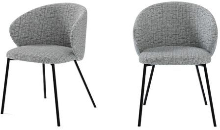 Lot de 2 chaises en tissu avec pieds en métal noir NURIA - Confort et modernité