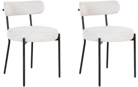 Lot de 2 chaises en tissu bouclette et métal BADALONA