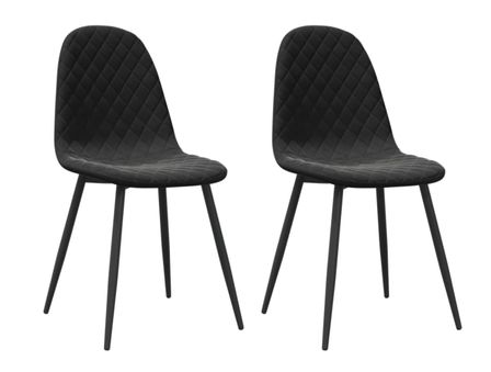 Lot de 2 chaises en velours capitonné et métal noir Tanya – Moderne et confortable