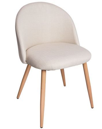 Lot de 2 chaises Kazon - Tissu élégant et pieds métal effet bois clair