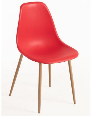 Lot de 2 chaises KERRY - Polypropylène & pieds en bois peint