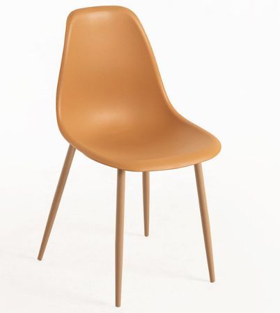 Lot de 2 chaises KERRY - Polypropylène & pieds en bois peint