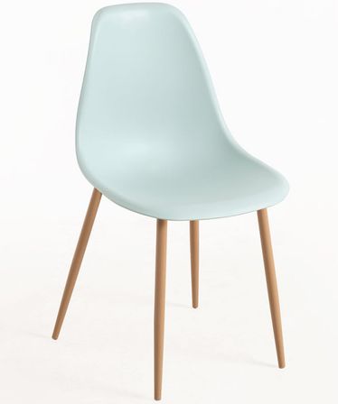 Lot de 2 chaises KERRY - Polypropylène & pieds en bois peint