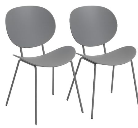 Lot de 2 chaises KILA – Polypropylène & pieds métal