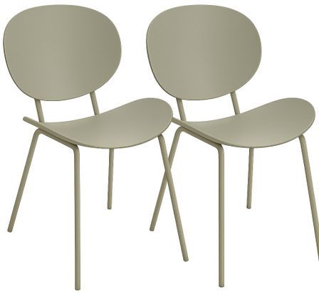 Lot de 2 chaises KILA – Polypropylène & pieds métal