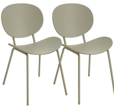 Lot de 2 chaises KILA – Polypropylène & pieds métal