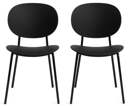 Lot de 2 chaises KILA – Polypropylène & pieds métal