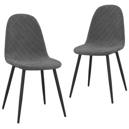 Lot de 2 chaises KOVA - velours capitonné & pieds métal noir