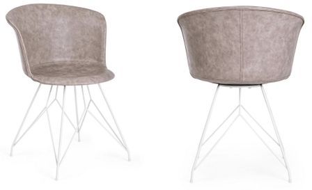 Lot de 2 chaises KUNA – Simili cuir & pieds acier robuste