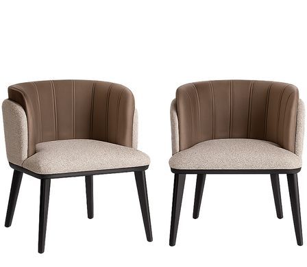 Lot de 2 chaises LAKEN – Tissu gris & bois massif noir