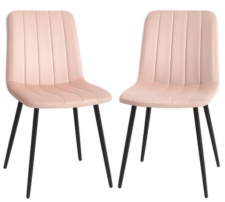 Lot de 2 chaises LONDA – Velours & pieds acier Noir