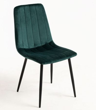 Lot de 2 chaises LONDA – Velours & pieds acier Noir