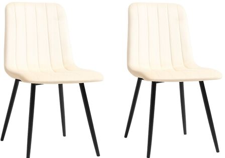 Lot de 2 chaises LONDA – Velours & pieds acier Noir