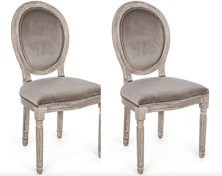 Lot de 2 chaises médaillon MATHILDE - style Louis XVI