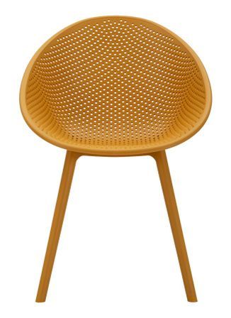 Lot de 2 chaises moutarde tressées intérieur extérieur Ibiza