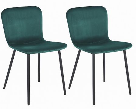 Lot de 2 chaises NUBY – Elégance Velours & pieds acier noir