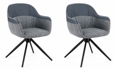 Lot de 2 chaises pivotantes 360° ISOTTA – Déhoussables & ultra confortable