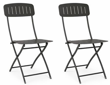 Lot de 2 chaises pliantes YVONNE – Acier traité extérieur