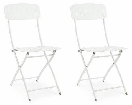 Lot de 2 chaises pliantes YVONNE – Acier traité extérieur