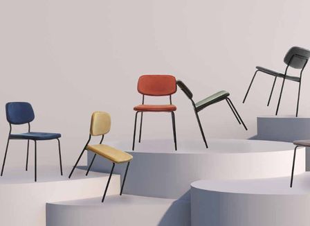 Lot de 2 chaises ZOLA en velours et pieds métal noir