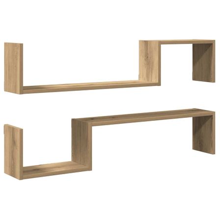 Lot de 2 étagères murales en bois Kolika L 100 x H 20 x P 15 cm – Collection originale