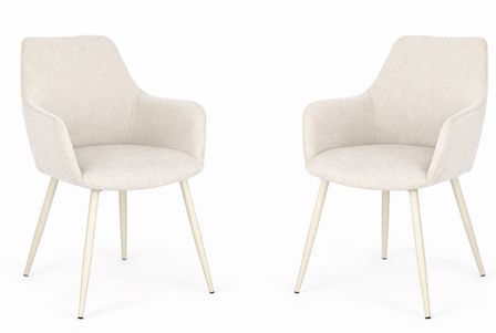 Lot de 2 fauteuils CORA – Confort rembourré & pieds acier
