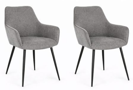 Lot de 2 fauteuils CORA – Confort rembourré & pieds acier