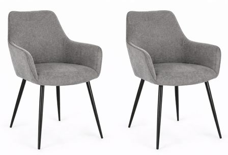 Lot de 2 fauteuils CORA – Confort rembourré & pieds acier