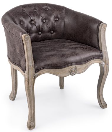 Lot de 2 fauteuils DIVA – Pieds en bois d'Hévéa naturel et assise en tissu