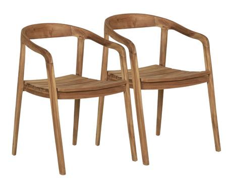 Lot de 2 fauteuils JOKA en teck – Élégance naturelle et confort scandinave