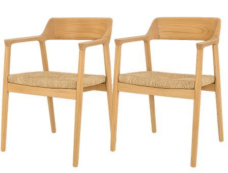 Lot de 2 fauteuils LOZANE – L'élégance naturelle du bois massif de Sungkai huilé