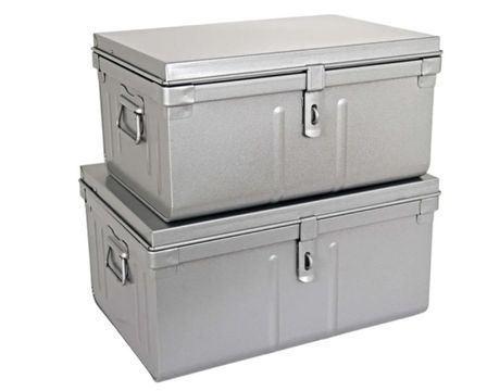 Lot de 2 malles de rangement en métal Habitat - Robustesse et élégance