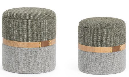 Lot de 2 poufs avec rangement HELENA