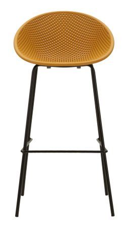 Lot de 2 tabourets de bar Ibiza moutarde
