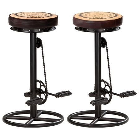 Lot de 2 tabourets de bar style industriel BOUCHON - Assise 75 cm