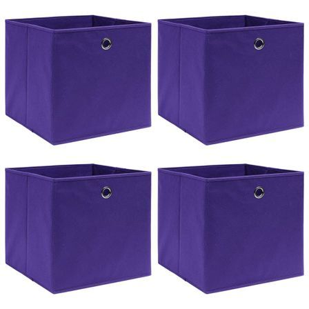 Lot de 4 boîtes de rangement pliables KLARY – Tissu Intissé